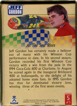 1995 Metallic Impressions Jeff Gordon 5 Card Tin #5 Jeff Gordon Back