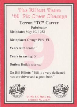 1991 Maxx The Bill Elliott Team #NNO Terron Carver Back