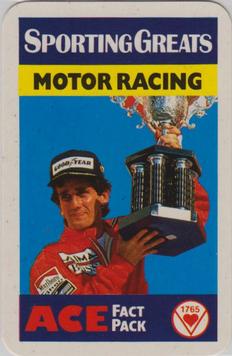 1987 Ace Fact Pack Sporting Greats Motor Racing #NNO Cover Card / Alain Prost Front