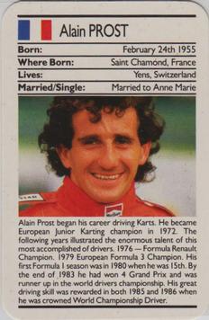 1987 Ace Fact Pack Sporting Greats Motor Racing #NNO Alain Prost Front