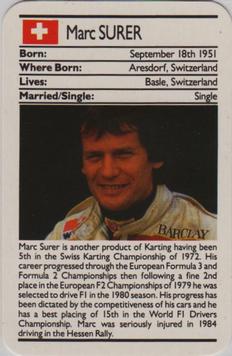 1987 Ace Fact Pack Sporting Greats Motor Racing #NNO Marc Surer Front