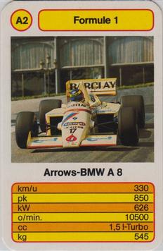 1986 Ace Trump Game Formula 1 - Formule 1 (German) #A2 Arrows-BMW A8 Front