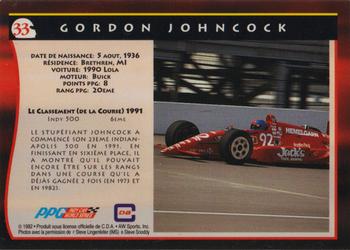 1992 All World Indy - (French) #33 Gordon Johncock Back