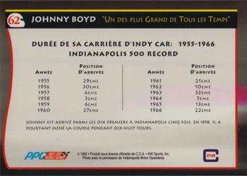 1992 All World Indy - (French) #62 Johnny Boyd Back