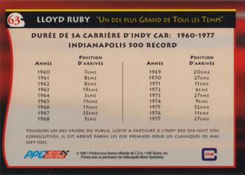 1992 All World Indy - (French) #63 Lloyd Ruby Back