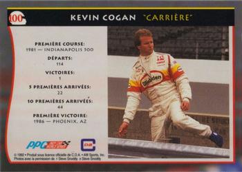 1992 All World Indy - (French) #100 Kevin Cogan Back