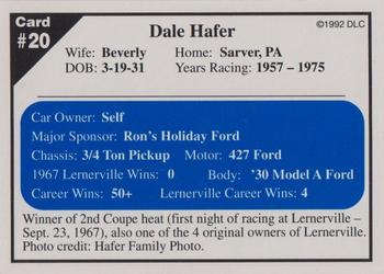 1992 Donny's Lernerville Speedway Part 1 - Silver Edition #20 Dale Hafer Back