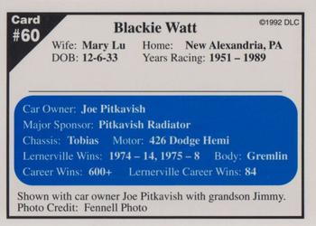 1992 Donny's Lernerville Speedway Part 1 - Silver Edition #60 Blackie Watt Back