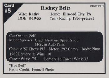 1992 Donny's Lernerville Speedway Part 2 - Silver Edition #5 Rodney Beltz Back