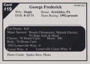 1992 Donny's Lernerville Speedway Part 2 - Silver Edition #19 George Frederick Back