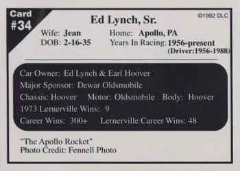 1992 Donny's Lernerville Speedway Part 2 - Silver Edition #34 Ed Lynch, Sr. Back