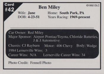1992 Donny's Lernerville Speedway Part 2 - Silver Edition #42 Ben Miley Back