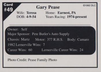 1992 Donny's Lernerville Speedway Part 2 - Silver Edition #49 Gary Pease Back