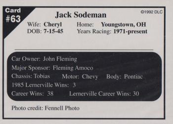 1992 Donny's Lernerville Speedway Part 2 - Silver Edition #63 Jack Sodeman Back