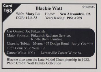 1992 Donny's Lernerville Speedway Part 2 - Silver Edition #68 Blackie Watt Back