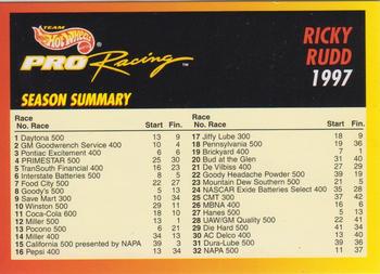 1997 Hot Wheels Pro Racing Season Summary #NNO Ricky Rudd Front