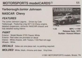 1991 Motorsports Modelcards #11 Cale Yarborough Back