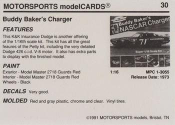 1991 Motorsports Modelcards #30 Buddy Baker Back