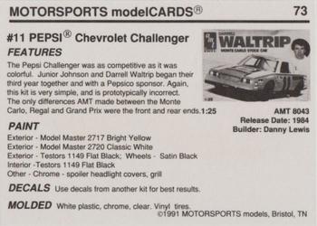 1991 Motorsports Modelcards #73 Darrell Waltrip Back