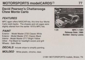 1991 Motorsports Modelcards #77 David Pearson Back