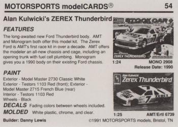 1991 Motorsports Modelcards - Premiere #54 Alan Kulwicki Back