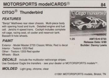 1991 Motorsports Modelcards - Premiere #84 Dale Jarrett Back