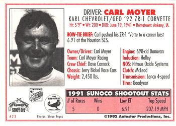 1992 Parts Plus Super Chevy Show #22 Carl Moyer Back