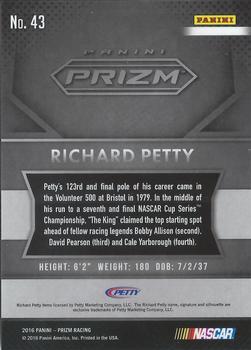 2016 Panini Prizm #43 Richard Petty Back