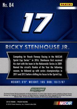 2016 Panini Prizm #84 Ricky Stenhouse Jr. Back