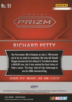 2016 Panini Prizm #91 Richard Petty Back