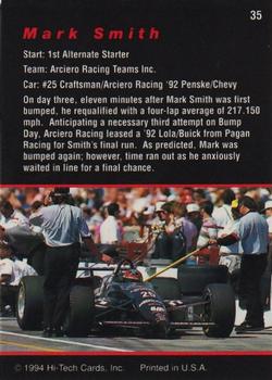 1994 Hi-Tech Indianapolis 500 #35 Mark Smith Back