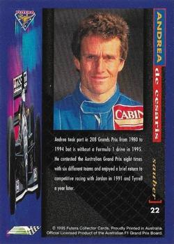 1995 Futera Australian Formula One Grand Prix #22 Andrea De Cesaris Back