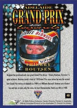 1995 Futera Australian Formula One Grand Prix #40 Thierry Boutsen Back