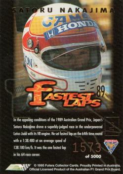 1995 Futera Australian Formula One Grand Prix - Fastest Laps #FL 5 Satoru Nakajima Back