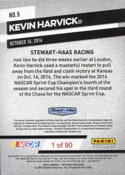 2016 Panini Instant NASCAR #5 Kevin Harvick Back