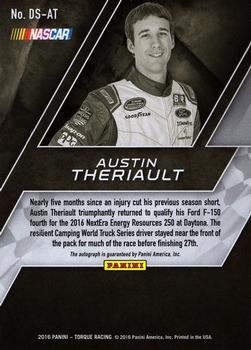 2016 Panini Torque - Driver Scripts #DS-AT Austin Theriault Back
