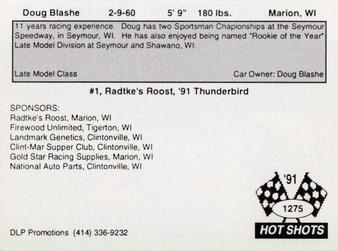1991 Hot Shots #1275 Doug Blashe Back