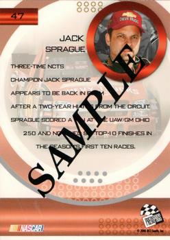 2004 Press Pass Optima - Beckett Samples #47 Jack Sprague Back