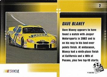 2002 Press Pass Optima - eBay Previews #2 Dave Blaney Back