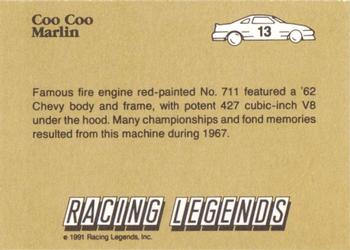 1991 Racing Legends Coo Coo Marlin #13 Coo Coo Marlin Back