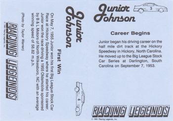 1991 Racing Legends Junior Johnson - Unseparated #3, 4 Junior Johnson Back