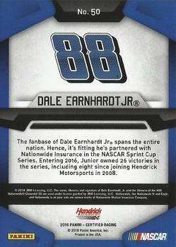 2016 Panini Certified - Mirror Black #50 Dale Earnhardt Jr. Back