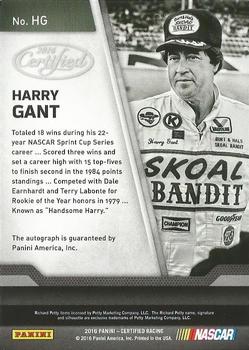 2016 Panini Certified - Certified Signatures #HG Harry Gant Back