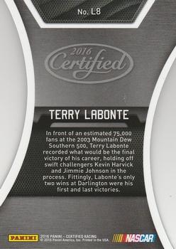 2016 Panini Certified - Legends #L8 Terry Labonte Back