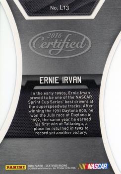 2016 Panini Certified - Legends #L13 Ernie Irvan Back