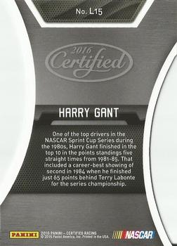 2016 Panini Certified - Legends Mirror Silver #L15 Harry Gant Back