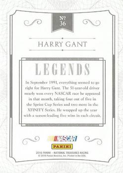 2016 Panini National Treasures - Century Gold #36 Harry Gant Back