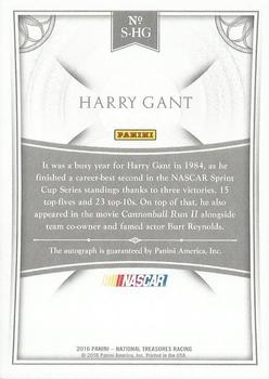 2016 Panini National Treasures - Signatures - Gold #S-HG Harry Gant Back