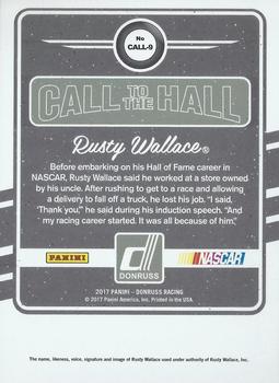 2017 Donruss - Call to the Hall Cracked Ice #CALL-9 Rusty Wallace Back