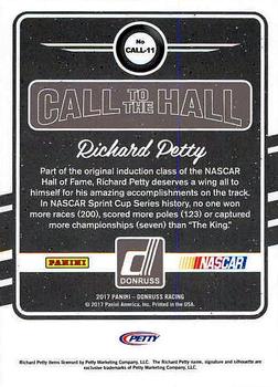 2017 Donruss - Call to the Hall Cracked Ice #CALL-11 Richard Petty Back